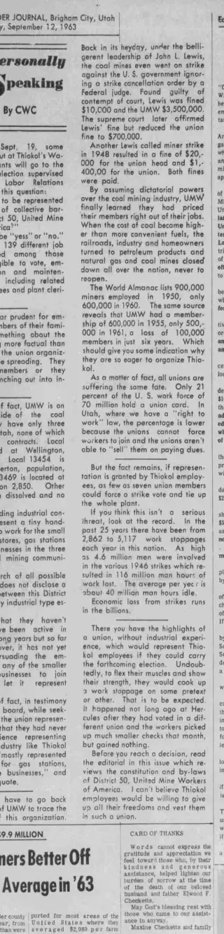 other Newspaper clipping from Sep 12, 1963 5729534