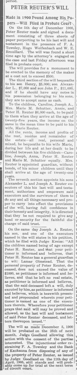 other Newspaper clipping from Jun 29, 1905 5731013