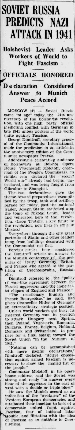 other Newspaper clipping from Nov 7, 1938 5732657