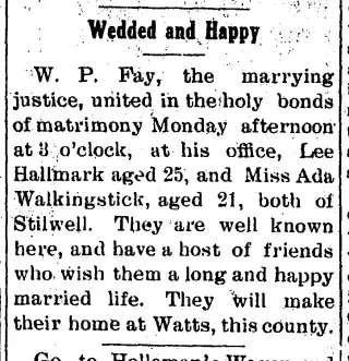 Marriage Newspaper clipping from Nov 7, 1912 5733513