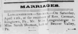 Marriage Newspaper clipping from Apr 17, 1879 5734435