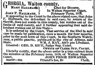 Divorce Newspaper clipping from Jul 4, 1876 5734870