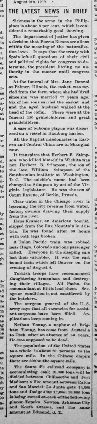 other Newspaper clipping from Aug 16, 1900 5734964
