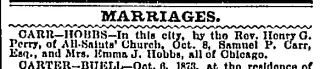 Marriage Newspaper clipping from Oct 11, 1873 5736589