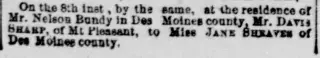Marriage Newspaper clipping from Mar 10, 1868 5737349