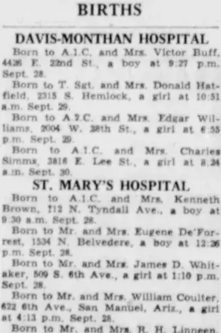 Birth Newspaper clipping from Sep 30, 1957 5738110
