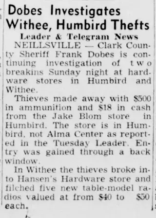 other Newspaper clipping from Sep 16, 1954 5740536