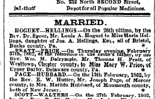 Marriage Newspaper clipping from Mar 1, 1862 5741031