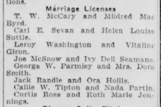 Marriage Newspaper clipping from Nov 1, 1942 5741248