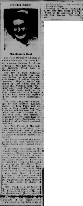 Marriage Newspaper clipping from Oct 11, 1955 5741390