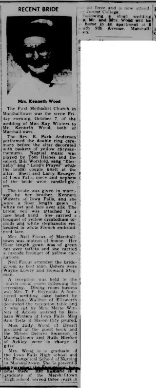 Marriage Newspaper clipping from Oct 11, 1955 5741449