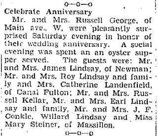 Anniversary Newspaper clipping from Nov 5, 1934 5741851