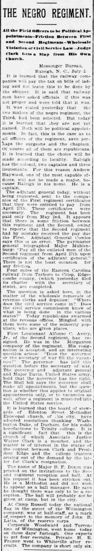 Military Newspaper clipping from Jul 5, 1898 5742567