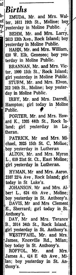 Birth Newspaper clipping from Sep 30, 1964 5742669
