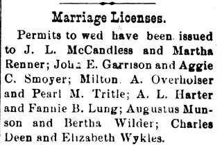 Marriage Newspaper clipping from Sep 30, 1899 5742680