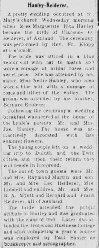 Marriage Newspaper clipping from Sep 2, 1922 5742858