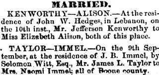 Marriage Newspaper clipping from Sep 11, 1867 5745315