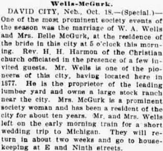 Marriage Newspaper clipping from Oct 19, 1899 5747147