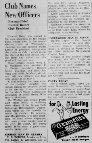 other Newspaper clipping from Mar 25, 1954 5747524