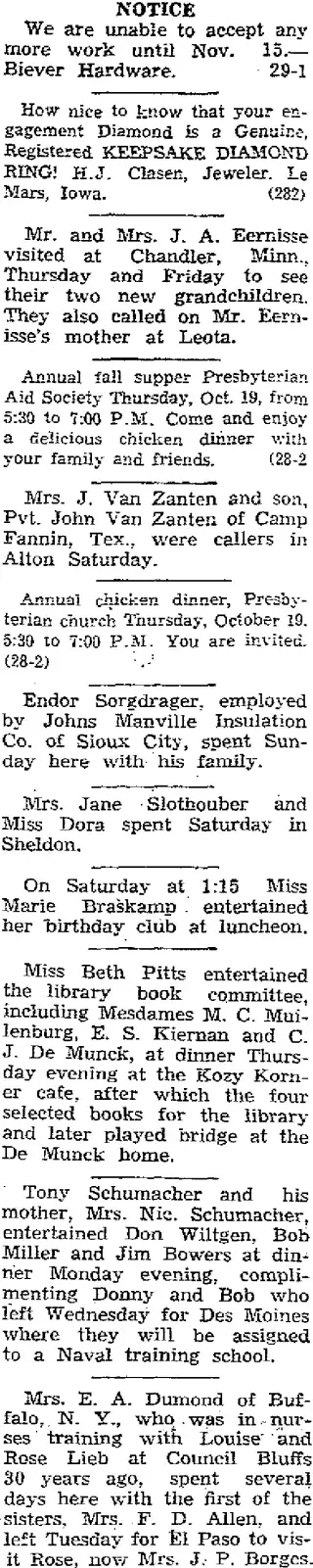 other Newspaper clipping from Oct 19, 1944 5748747