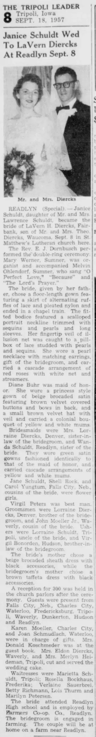 Marriage Newspaper clipping from Sep 18, 1957 5749154