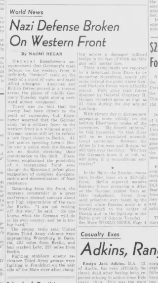 other Newspaper clipping from Mar 28, 1945 5749419