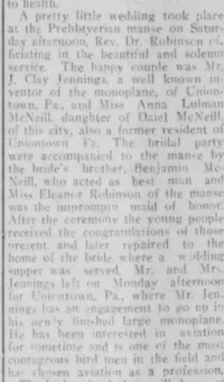 Marriage Newspaper clipping from Jul 28, 1911 5749481