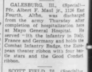 Military Newspaper clipping from Oct 20, 1945 5749834