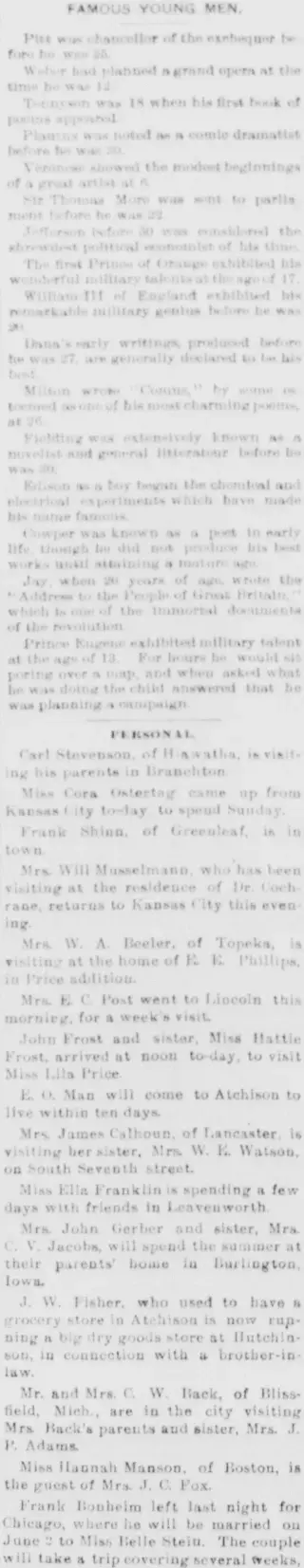 other Newspaper clipping from May 30, 1896 5751112