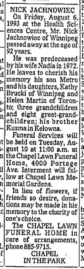 other Newspaper clipping from Aug 9, 1993 5751149