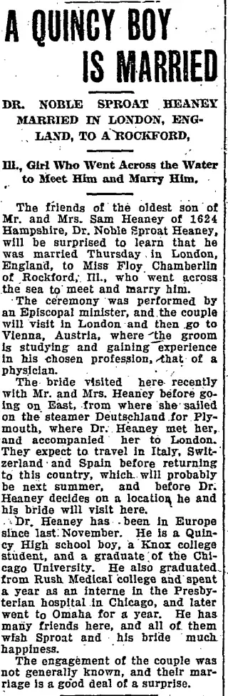 Marriage Newspaper clipping from Oct 3, 1908 5751438