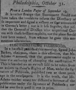 other Newspaper clipping from Oct 31, 1796 5752874