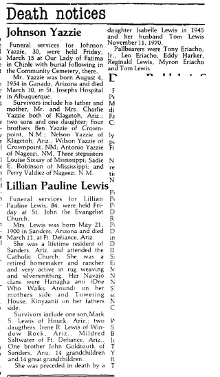 Obituary Newspaper clipping from Mar 20, 1985 5753519