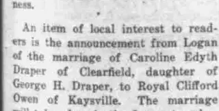 Marriage Newspaper clipping from Jan 4, 1923 5753577