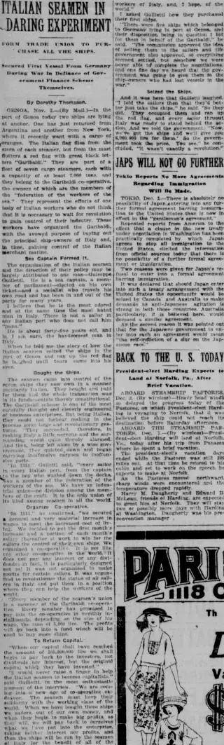 Political Newspaper clipping from Dec 3, 1920 5753733