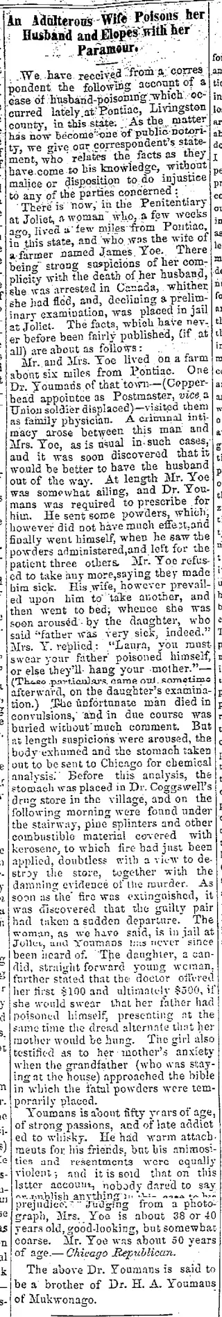 other Newspaper clipping from Jan 28, 1868 5753928