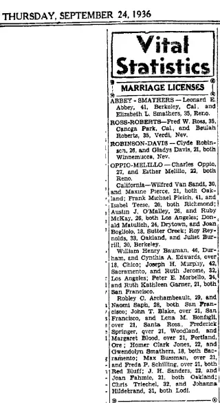 Marriage Newspaper clipping from Sep 24, 1936 5755182
