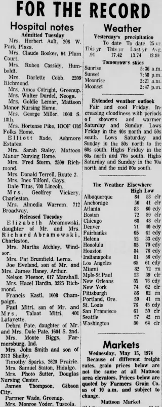 other Newspaper clipping from May 15, 1974 5757537