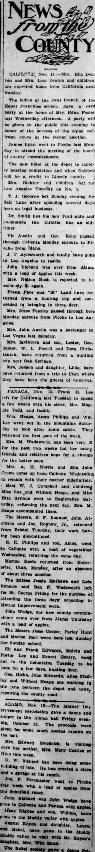 General news Newspaper clipping from Nov 14, 1914 5757683