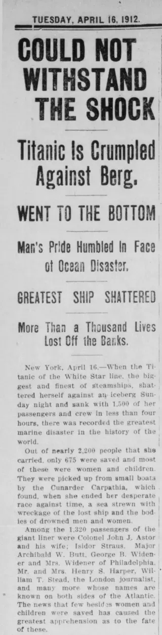 other Newspaper clipping from Apr 16, 1912 5758446