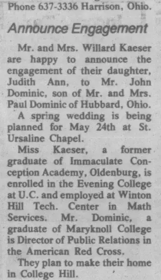 Marriage Newspaper clipping from Mar 19, 1975 5758760