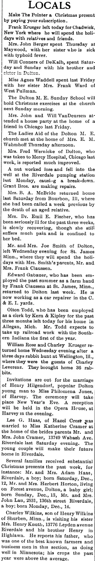 General news Newspaper clipping from Dec 18, 1908 5759687