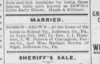 Marriage Newspaper clipping from Aug 4, 1897 5760392