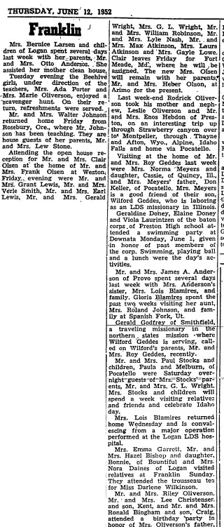 other Newspaper clipping from Jun 12, 1952 5760451