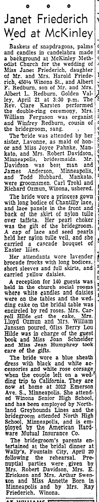 Marriage Newspaper clipping from May 11, 1956 5760869