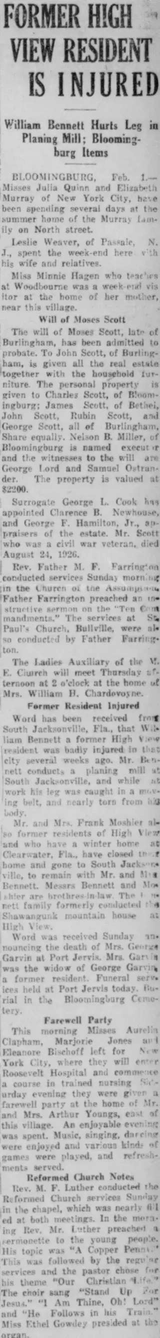 other Newspaper clipping from Feb 1, 1927 5761042