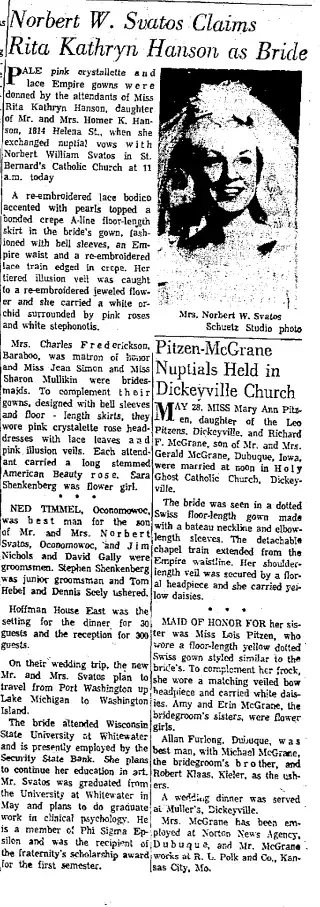 Marriage Newspaper clipping from Jun 4, 1966 5761418