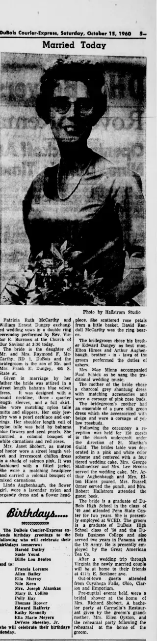 Marriage Newspaper clipping from Oct 15, 1960 5765126