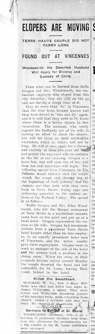 Marriage Newspaper clipping from Feb 3, 1903 5765600
