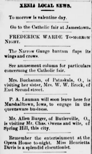 other Newspaper clipping from Feb 13, 1884 5766063